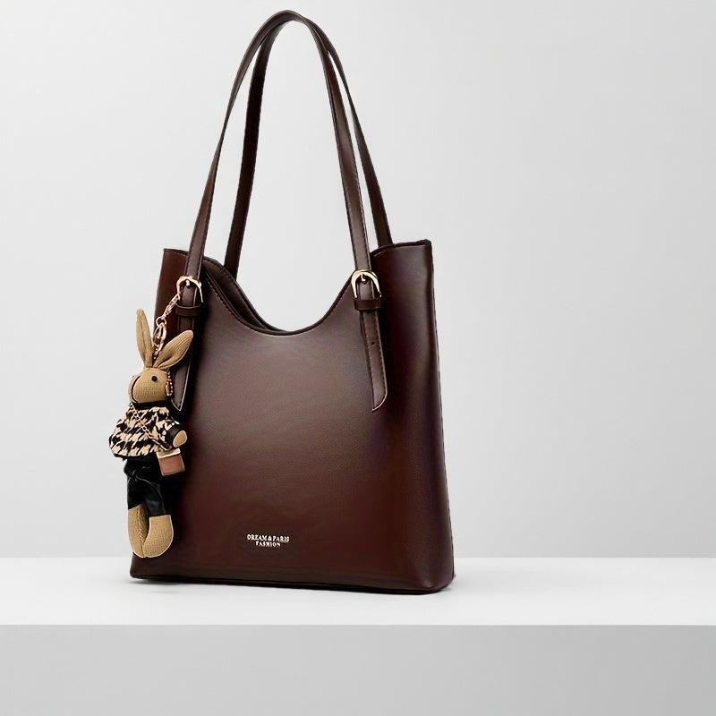 Large Capacity Women's Tote Bag - Lightweight Shoulder Handbag with Zipper Closure, Black, Perfect for Autumn and Winter Casual Outfits