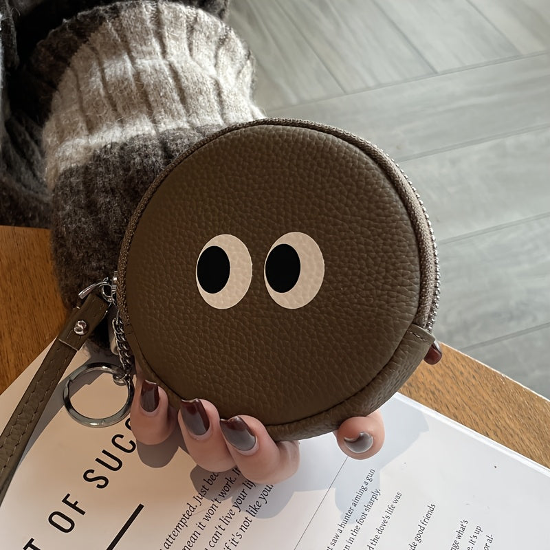 Mini Genuine Leather Coin Wallet, Cartoon Design Coin Key Bag, Bank Card Wallet Zipper Bag, Suitable for Valentine'S Day, Birthday Gift