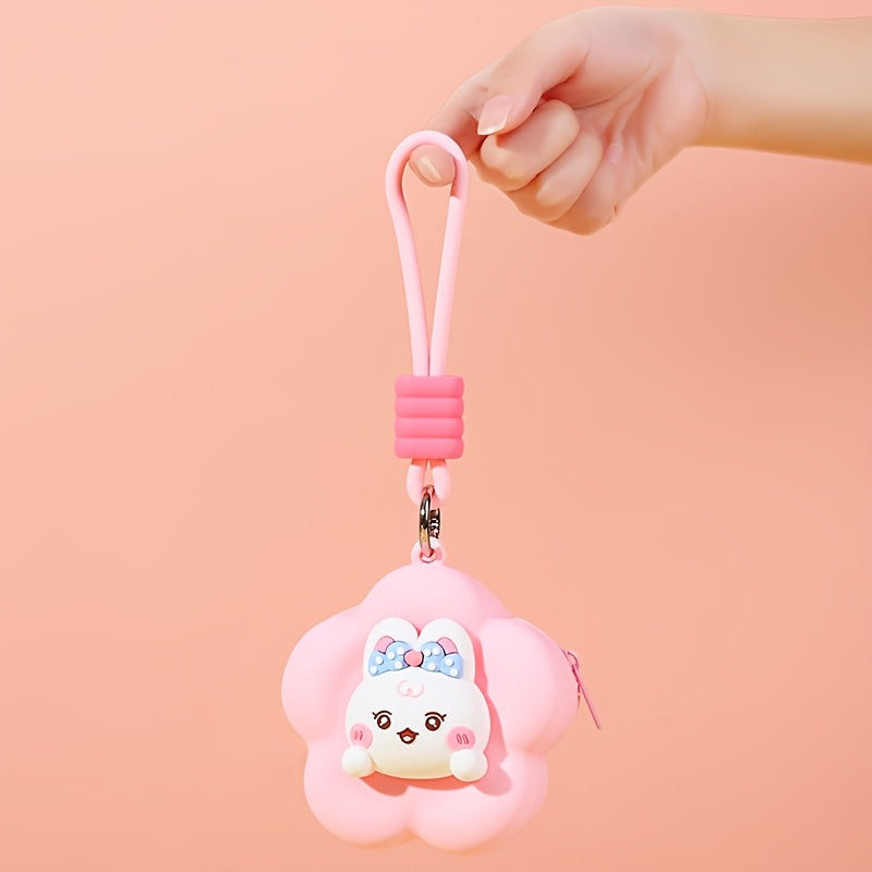 Soft Silicone Coin Pouch for Women with a Cartoon Design, Easy to Carry.