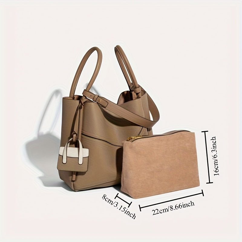 Women'S Vintage-Inspired Lightweight Tote Bag with Quilted Design - Chic Shoulder Bag for Work or Casual Outings