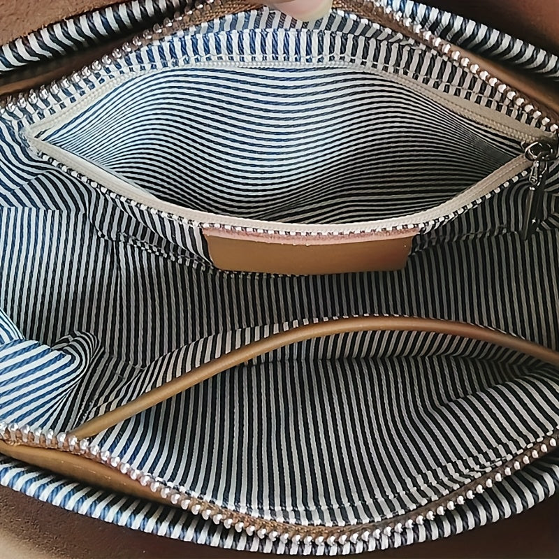 Women's New Crossbody Bag, Versatile Commuting Briefcase, Shoulder Bag, Trendy Leather Top Layer Small Handbag, Handbag