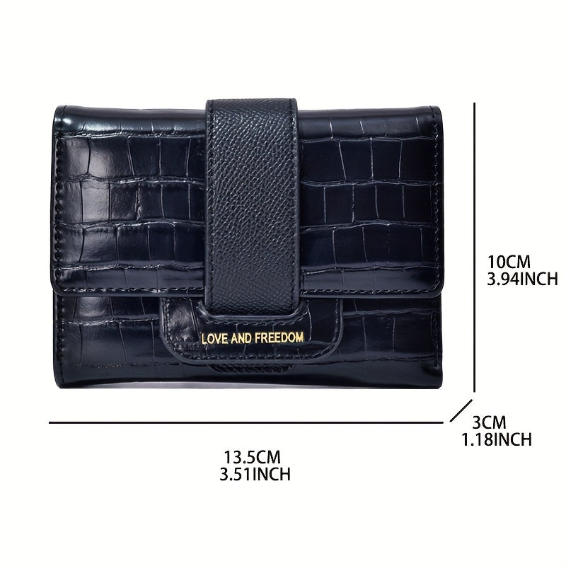 Chic Wallet Vintage Style Brown Crocodile Pattern Wallet for Women | Large Capacity, Multifunctional with Card Slots, Snap Closure, and Coin Purse