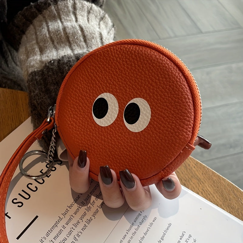 Mini Genuine Leather Coin Wallet, Cartoon Design Coin Key Bag, Bank Card Wallet Zipper Bag, Suitable for Valentine'S Day, Birthday Gift