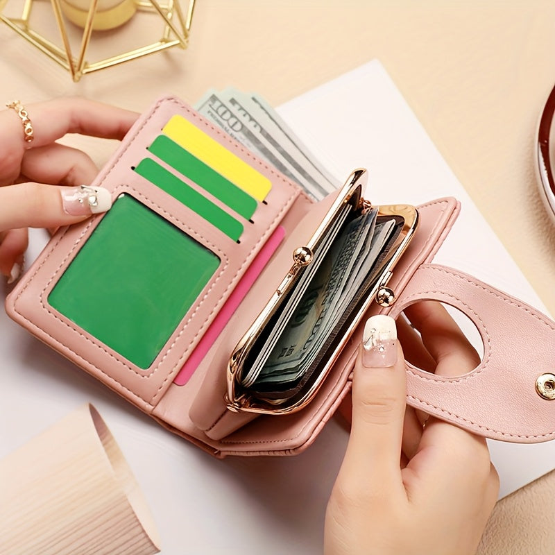 qimanshi Women'S Elegant Synthetic Synthetic Faux Leather Coin Purse - Compact Zipper Wallet with Multiple Card Slots, Elegant Design for Everyday Use, Everyday Wallet | Stylish Zipper Wallet | Secure Closure Wallet