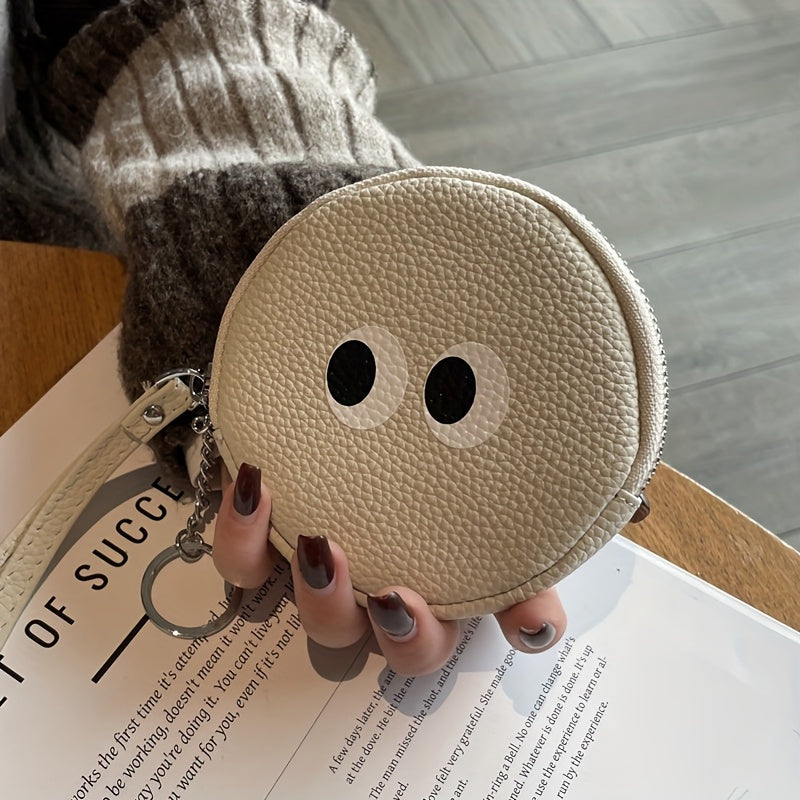 Mini Genuine Leather Coin Wallet, Cartoon Design Coin Key Bag, Bank Card Wallet Zipper Bag, Suitable for Valentine'S Day, Birthday Gift