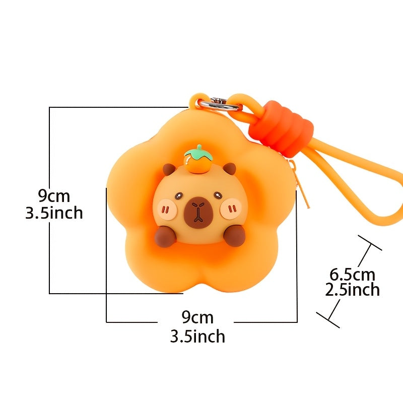 Soft Silicone Coin Pouch for Women with a Cartoon Design, Easy to Carry.