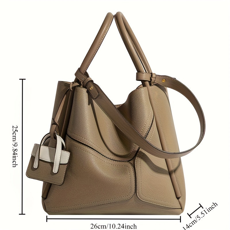 Women'S Vintage-Inspired Lightweight Tote Bag with Quilted Design - Chic Shoulder Bag for Work or Casual Outings