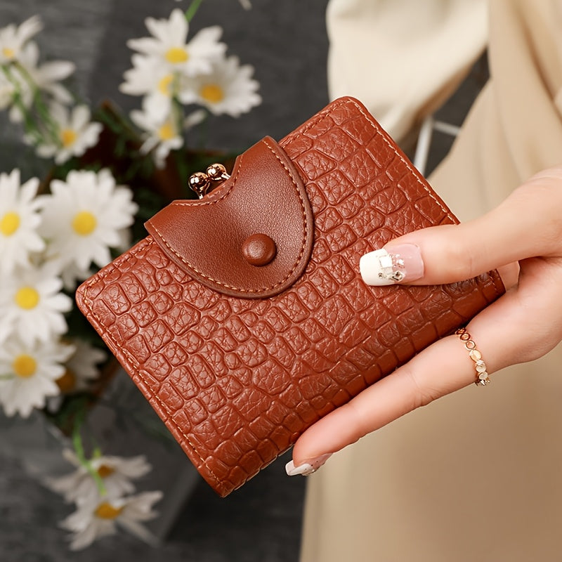 qimanshi Women'S Elegant Synthetic Synthetic Faux Leather Coin Purse - Compact Zipper Wallet with Multiple Card Slots, Elegant Design for Everyday Use, Everyday Wallet | Stylish Zipper Wallet | Secure Closure Wallet