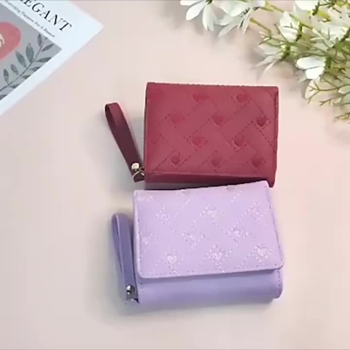 1\u002F2\u002F3pcs Embroidered Heart Coin Purse- Women'S Compact Wallet for Cash\u002FCards - Minimalist Pocket Organizer - Stylish Small Purse for Daily Essentials