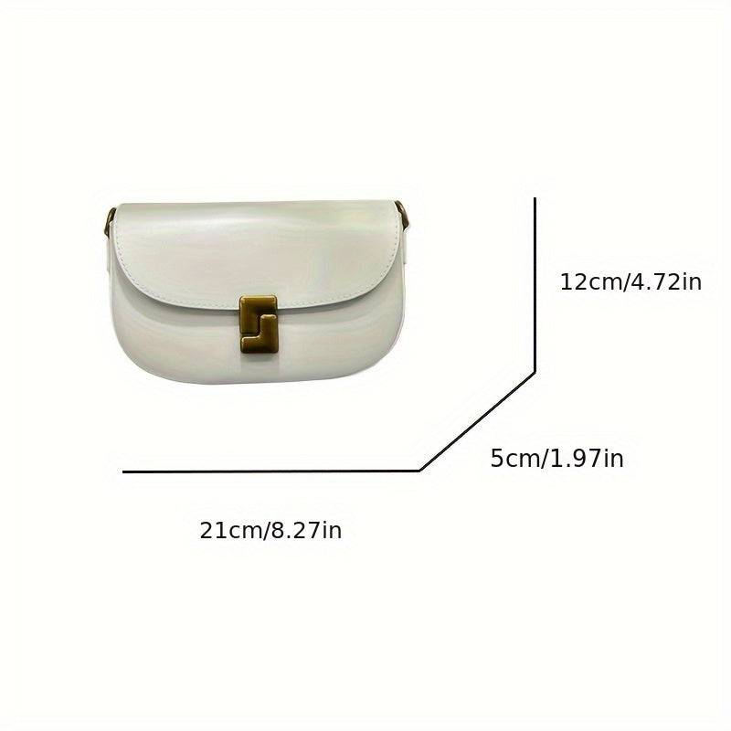 Vintage Style Crossbody Bag with Detachable Strap, Magnetic Closure, Fabric Lined, Edge Painted - Ideal for Shopping and Everyday Use, Small Handbag