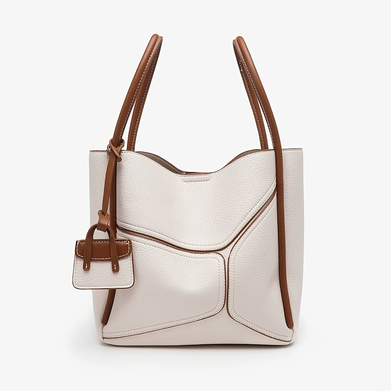 Women'S Vintage-Inspired Lightweight Tote Bag with Quilted Design - Chic Shoulder Bag for Work or Casual Outings