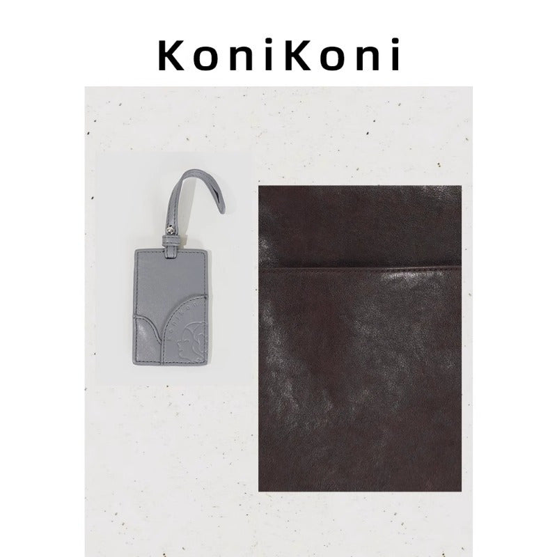 KoniKoni Red Leather Tote Bag - Large Capacity, Durable Edge Paint, Zipper Closure