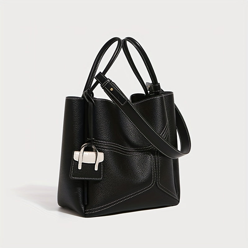 Women'S Vintage-Inspired Lightweight Tote Bag with Quilted Design - Chic Shoulder Bag for Work or Casual Outings