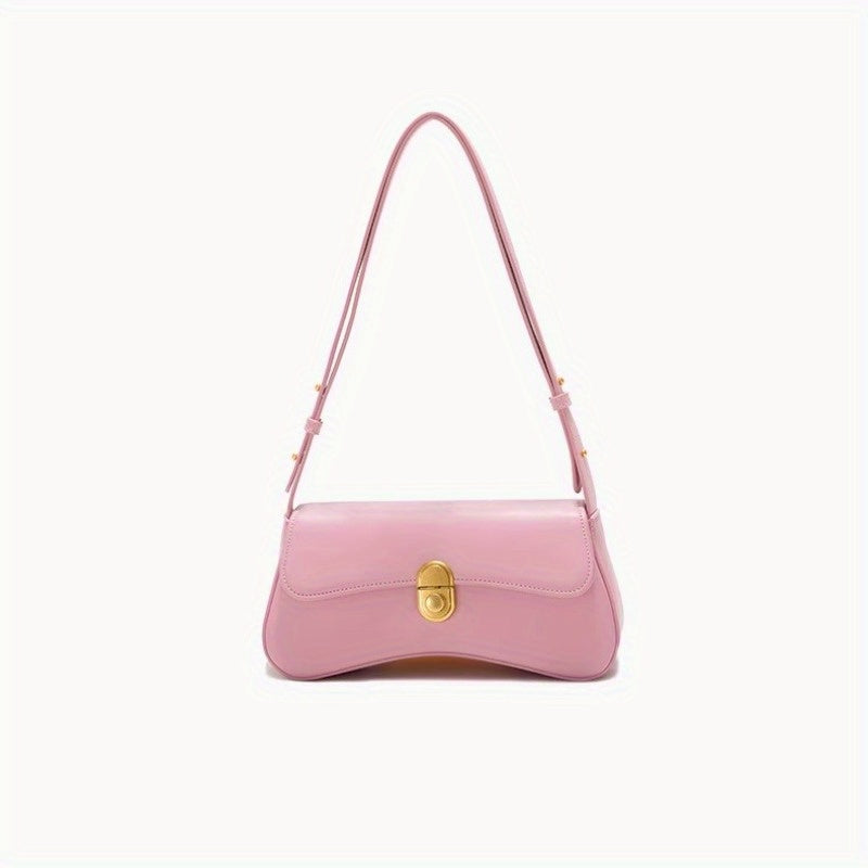 GXFMOD Women's Vintage Crossbody Bag - 7-Way Versatile Shoulder Bag with Golden-Tone Clasp, Premium Second-Layer, Elegant Minimalist Design for Casual & Formal Occasions (White, Pink, Green, Black)