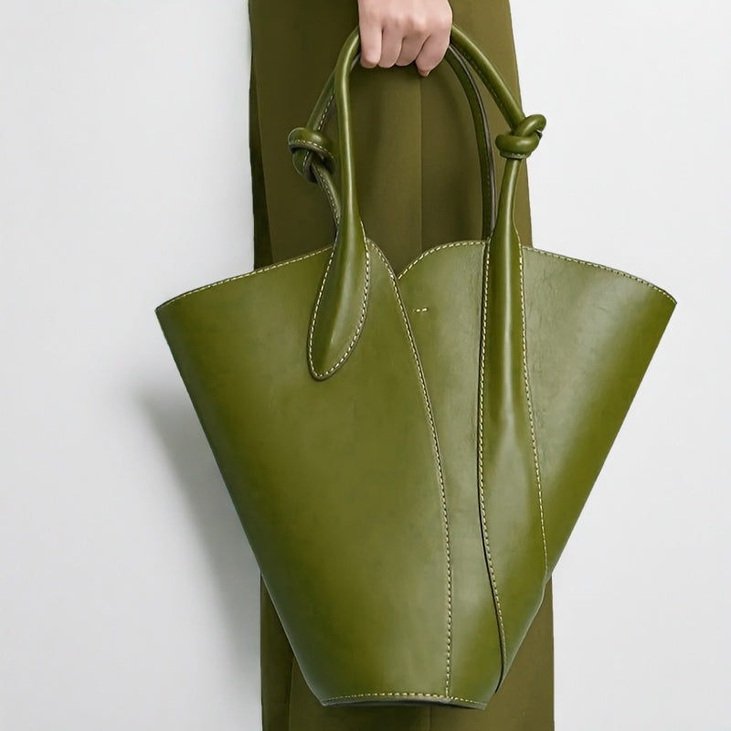 Elegant Green Synthetic Tote Bag for Women - Chic Shoulder & Handbag with Golden-Tone Hardware