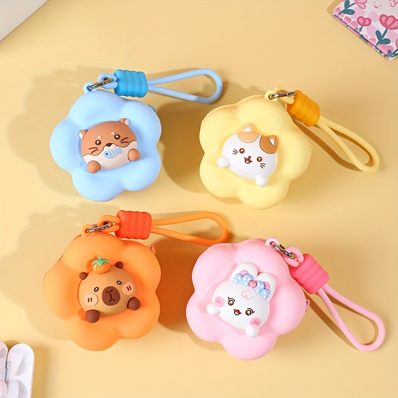 Soft Silicone Coin Pouch for Women with a Cartoon Design, Easy to Carry.