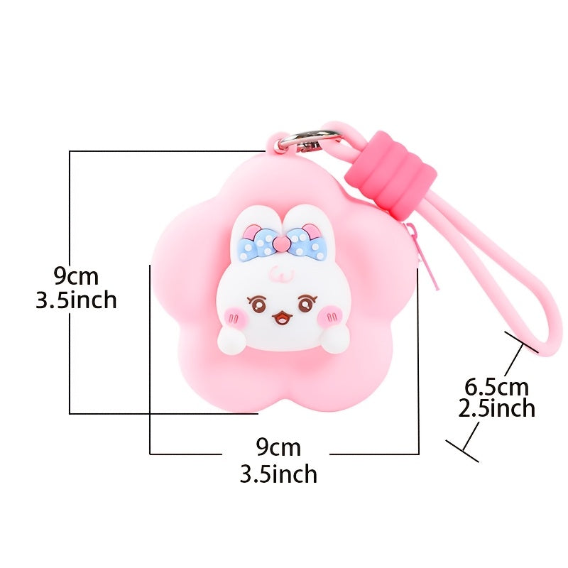 Soft Silicone Coin Pouch for Women with a Cartoon Design, Easy to Carry.