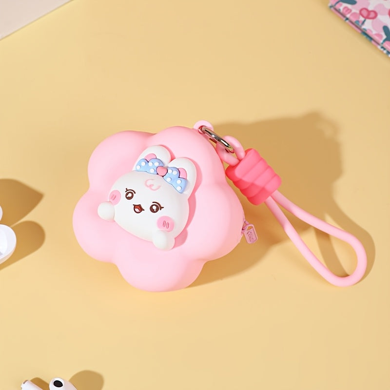 Soft Silicone Coin Pouch for Women with a Cartoon Design, Easy to Carry.