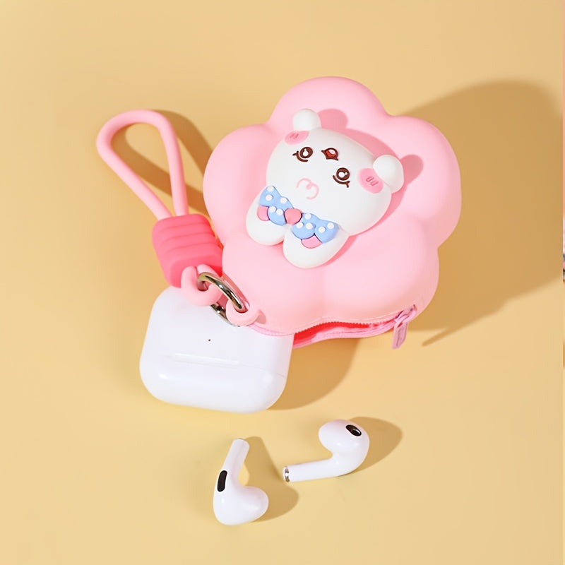 Soft Silicone Coin Pouch for Women with a Cartoon Design, Easy to Carry.