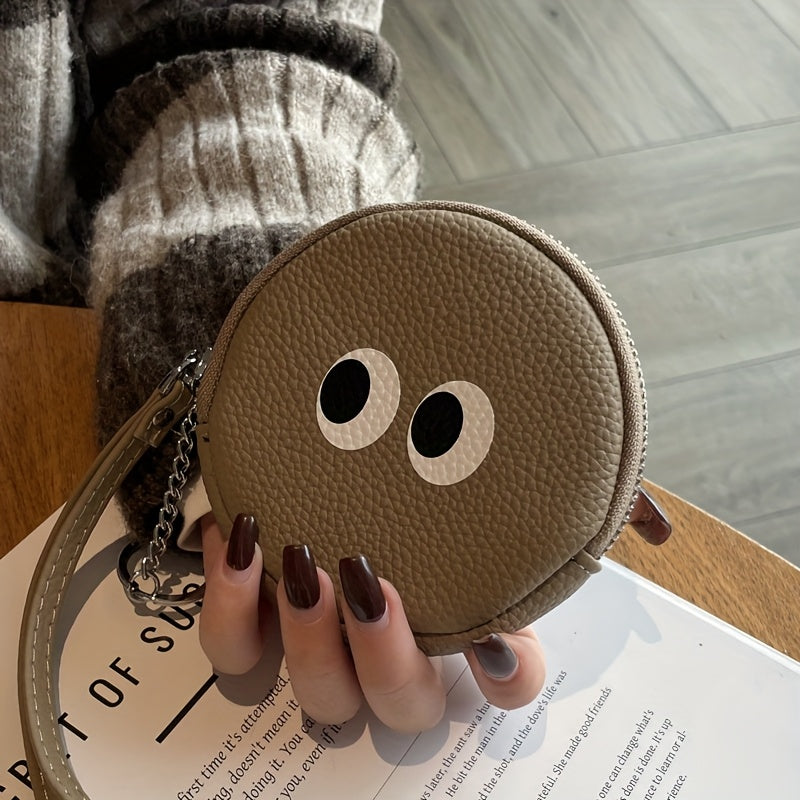 Mini Genuine Leather Coin Wallet, Cartoon Design Coin Key Bag, Bank Card Wallet Zipper Bag, Suitable for Valentine'S Day, Birthday Gift