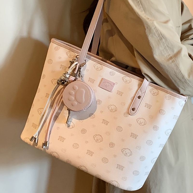 Women's Large Capacity Casual Tote Bag - Durable with Secure Zipper Closure