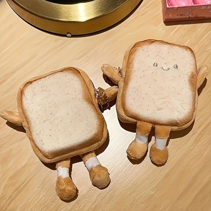 5pcs Cute Toast Purses 5pcs Soft Plush Cute Toast Coin Purses | Yellow Polyester Earbud Case & Wallet | Perfect for Parties, Birthdays, and Holiday Gifts