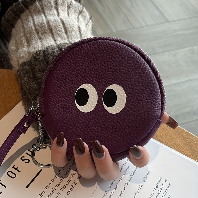 Mini Genuine Leather Coin Wallet, Cartoon Design Coin Key Bag, Bank Card Wallet Zipper Bag, Suitable for Valentine'S Day, Birthday Gift