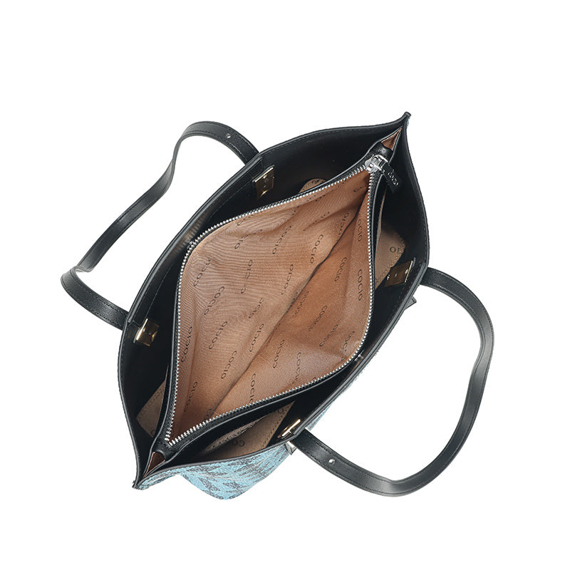 Elegant Blue & White Checkered Tote Bag for Women - Versatile Shoulder Handbag with Adjustable Strap, Magnetic Closure