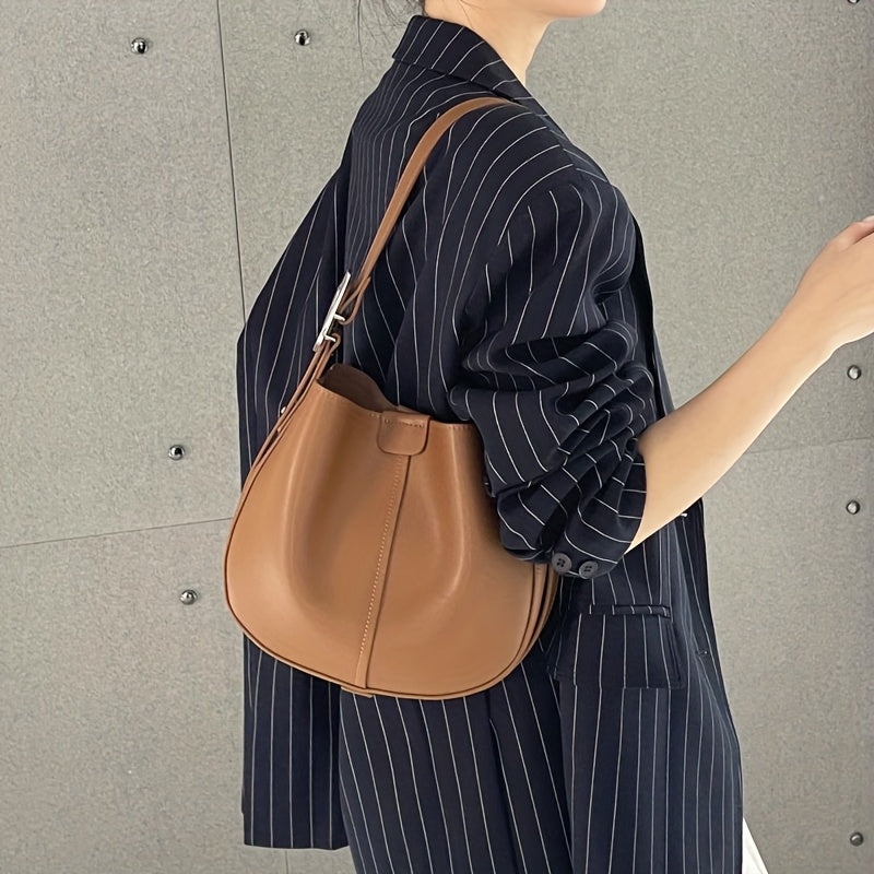 Women's New Crossbody Bag, Versatile Commuting Briefcase, Shoulder Bag, Trendy Leather Top Layer Small Handbag, Handbag