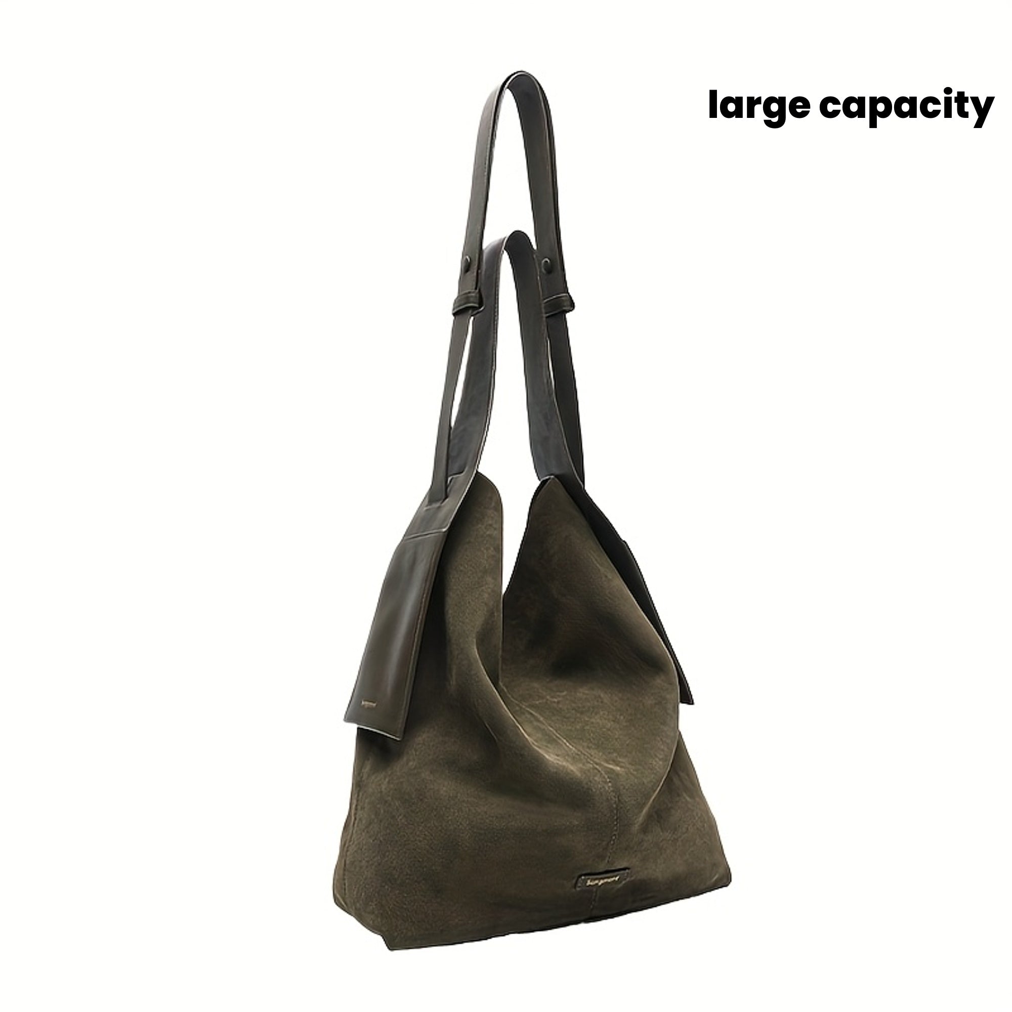Large Suede Tote Bag with Magnetic Closure – Stylish Shoulder & Crossbody Bag in Mixed Colors