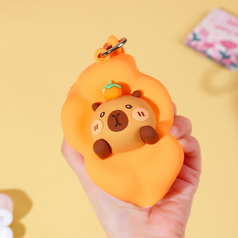 Soft Silicone Coin Pouch for Women with a Cartoon Design, Easy to Carry.