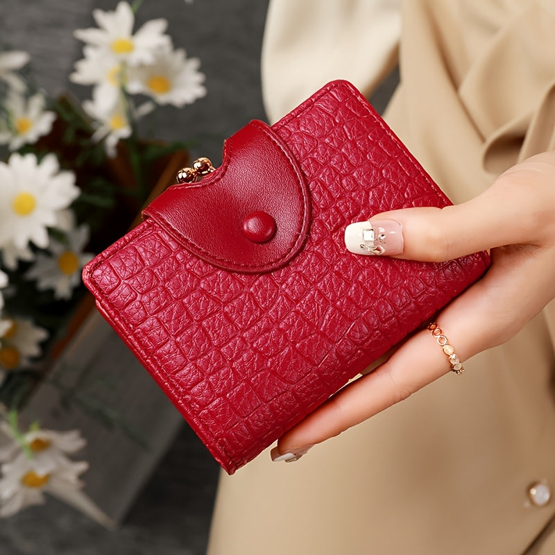 qimanshi Women'S Elegant Synthetic Synthetic Faux Leather Coin Purse - Compact Zipper Wallet with Multiple Card Slots, Elegant Design for Everyday Use, Everyday Wallet | Stylish Zipper Wallet | Secure Closure Wallet