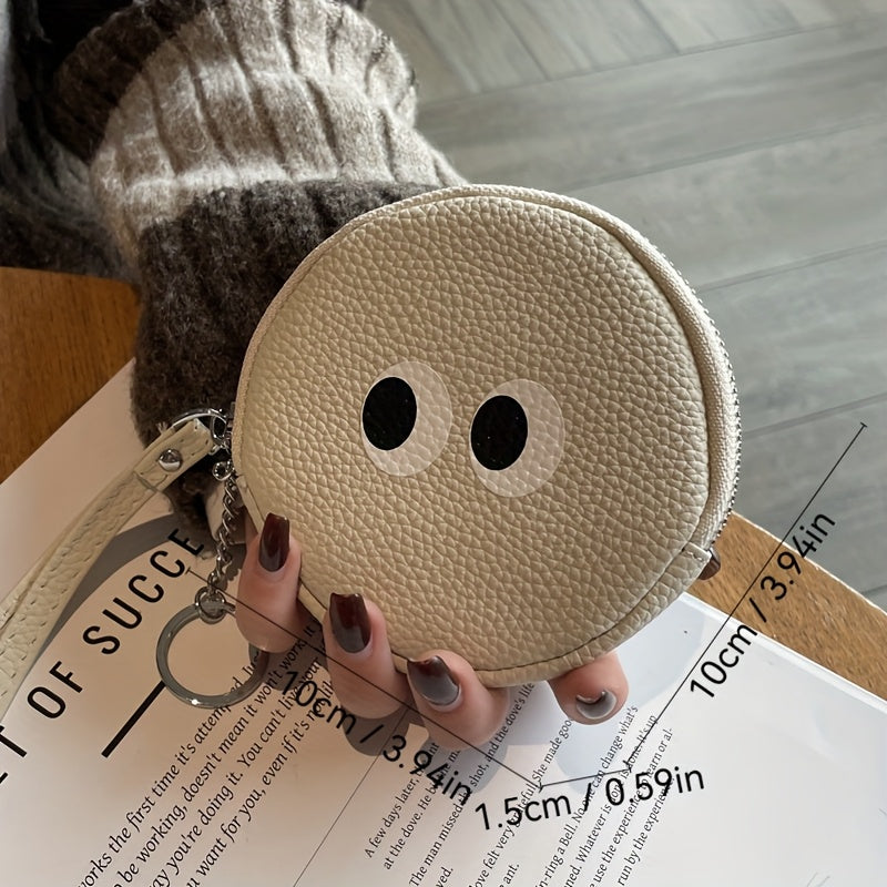 Mini Genuine Leather Coin Wallet, Cartoon Design Coin Key Bag, Bank Card Wallet Zipper Bag, Suitable for Valentine'S Day, Birthday Gift