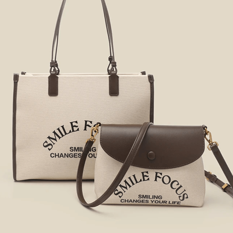 1 Apricot Handbag, Sweet Lady Style, Real Material, Hot Selling Item! Textured tote bag with eye-catching text elements