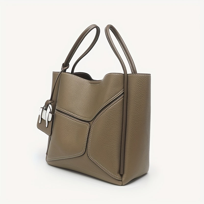 Women'S Vintage-Inspired Lightweight Tote Bag with Quilted Design - Chic Shoulder Bag for Work or Casual Outings