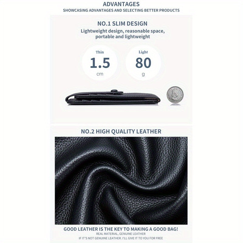 Women'S Genuine Leather Coin Purse with Multiple Card Slots - Slim Mint Green Mini Wallet, Snap Closure & Keychain, Compact Portable Design for Everyday Use, Coin Purse Storage, Stylish Accessory, Textured Finish