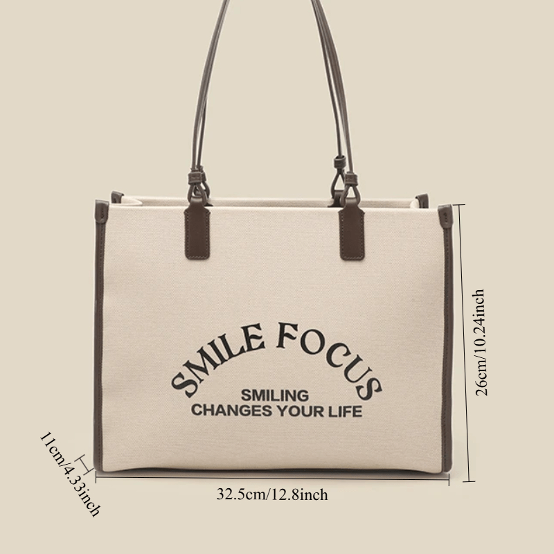 1 Apricot Handbag, Sweet Lady Style, Real Material, Hot Selling Item! Textured tote bag with eye-catching text elements