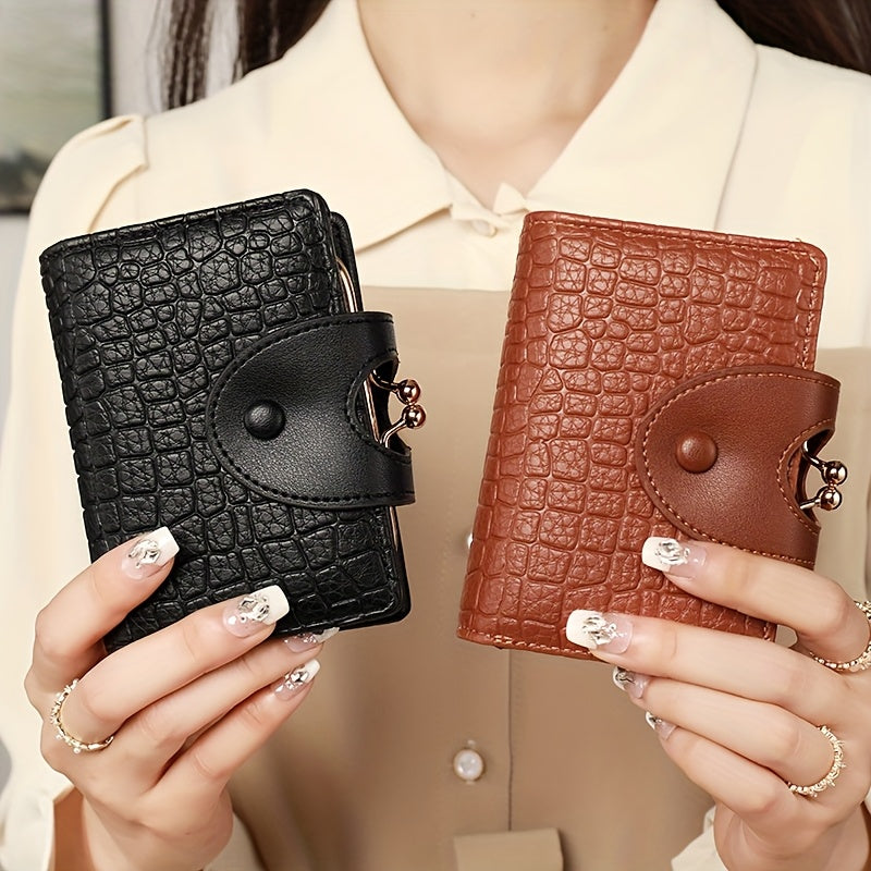 qimanshi Women'S Elegant Synthetic Synthetic Faux Leather Coin Purse - Compact Zipper Wallet with Multiple Card Slots, Elegant Design for Everyday Use, Everyday Wallet | Stylish Zipper Wallet | Secure Closure Wallet