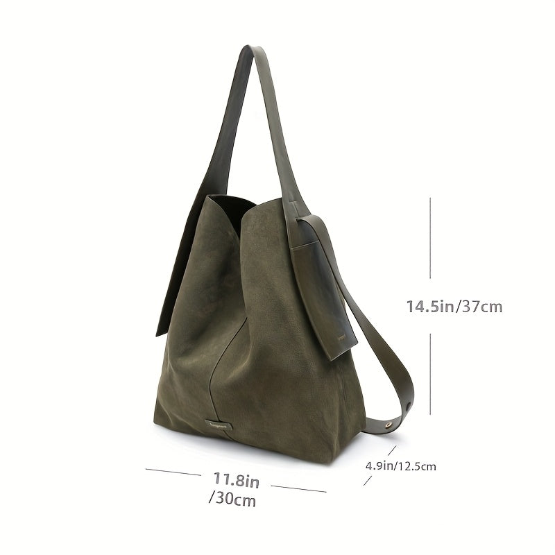 Large Suede Tote Bag with Magnetic Closure – Stylish Shoulder & Crossbody Bag in Mixed Colors