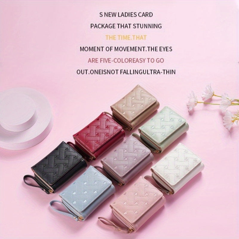 1\u002F2\u002F3pcs Embroidered Heart Coin Purse- Women'S Compact Wallet for Cash\u002FCards - Minimalist Pocket Organizer - Stylish Small Purse for Daily Essentials