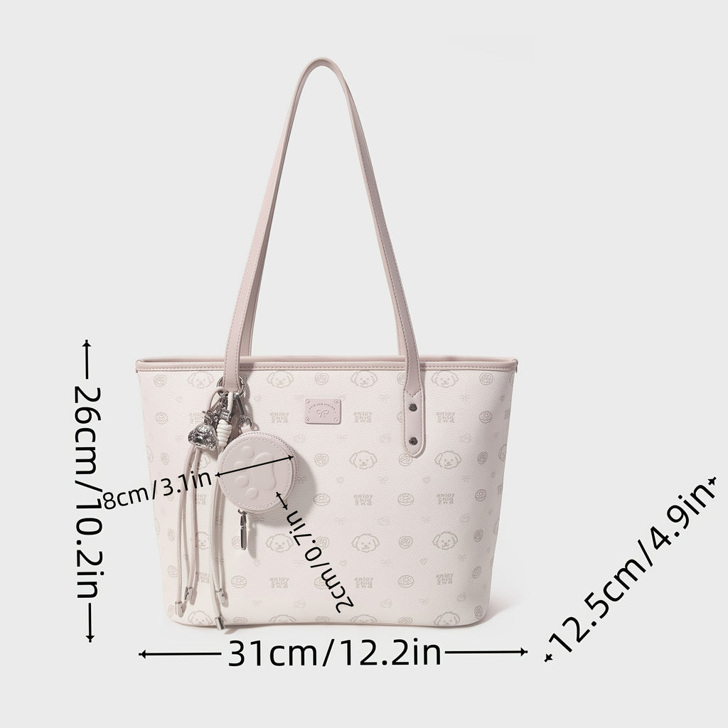 Women's Large Capacity Casual Tote Bag - Durable with Secure Zipper Closure