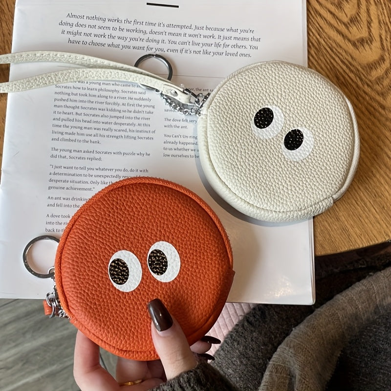 Mini Genuine Leather Coin Wallet, Cartoon Design Coin Key Bag, Bank Card Wallet Zipper Bag, Suitable for Valentine'S Day, Birthday Gift