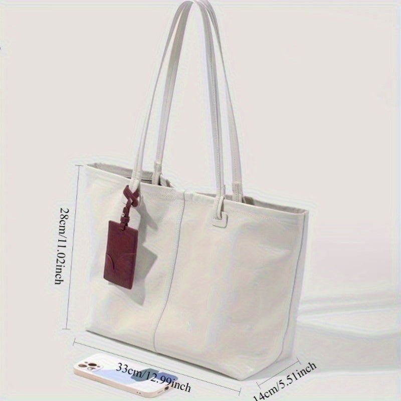 KoniKoni Women'S Genuine Leather Tote Bag - Large Capacity Convertible Crossbody Shoulder Bag with Magnetic Closure